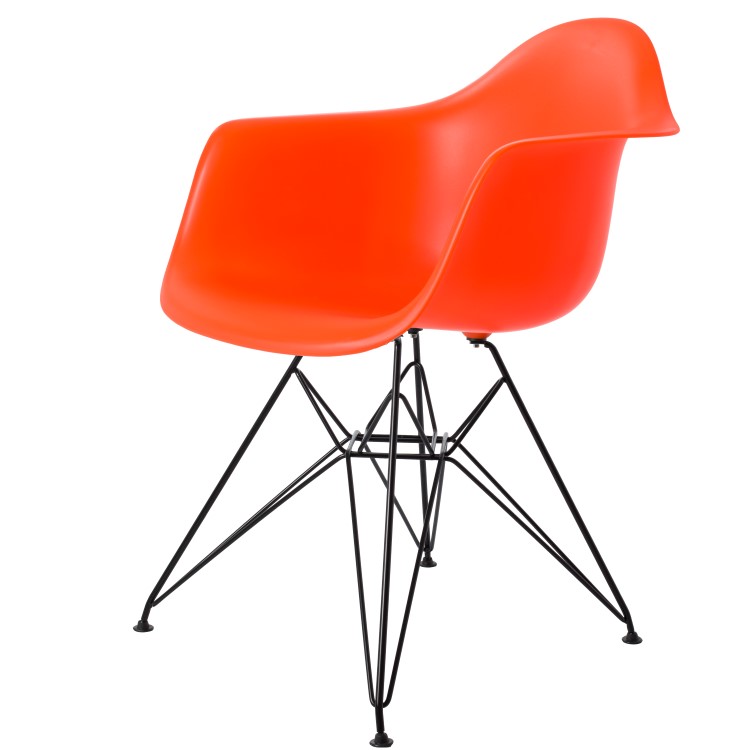 Dining chair DAR Black base orange - dining chair by Charles Eames in Sofia