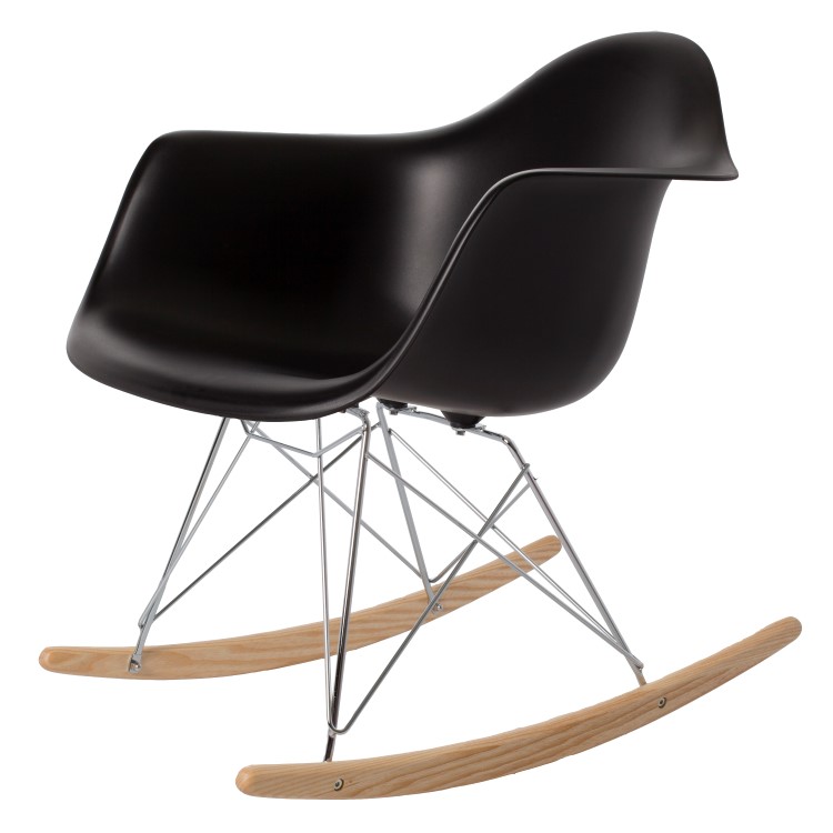 Rocking chair RAR Chrome frame PP black - rocking chair by Charles Eames in Zagreb