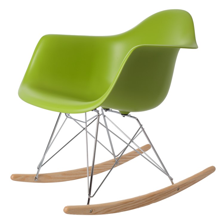 Rocking chair RAR Chrome frame PP green - rocking chair by Charles Eames in Helsinki