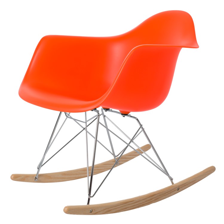 fauteuil à bascule RA-rod Cadre chrome PP Orange Fluo - fauteuil à bascule par Charles Eames à Luxembourg