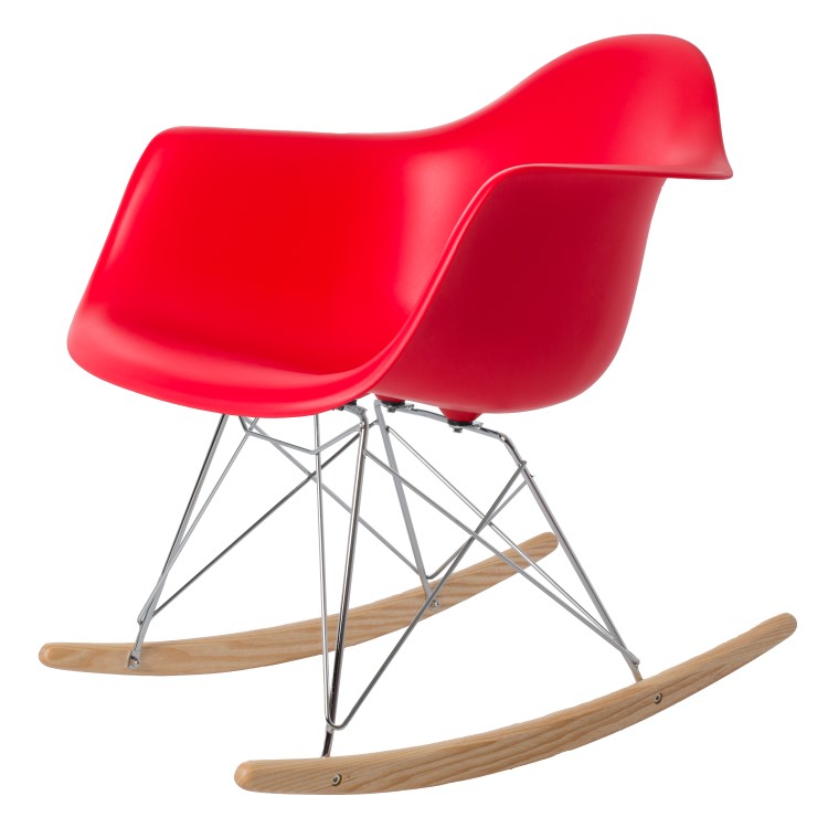 Cadeira de balanço RAR Chrome frame PP vermelho - cadeira de balanço de Charles Eames em Lisboa
