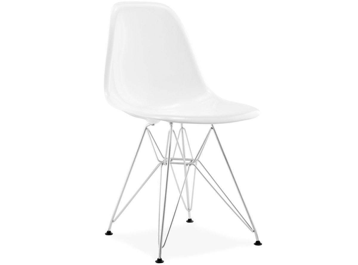 Spisebordsstol DSR glasfiber hvid - spisebordsstol af Charles Eames i København