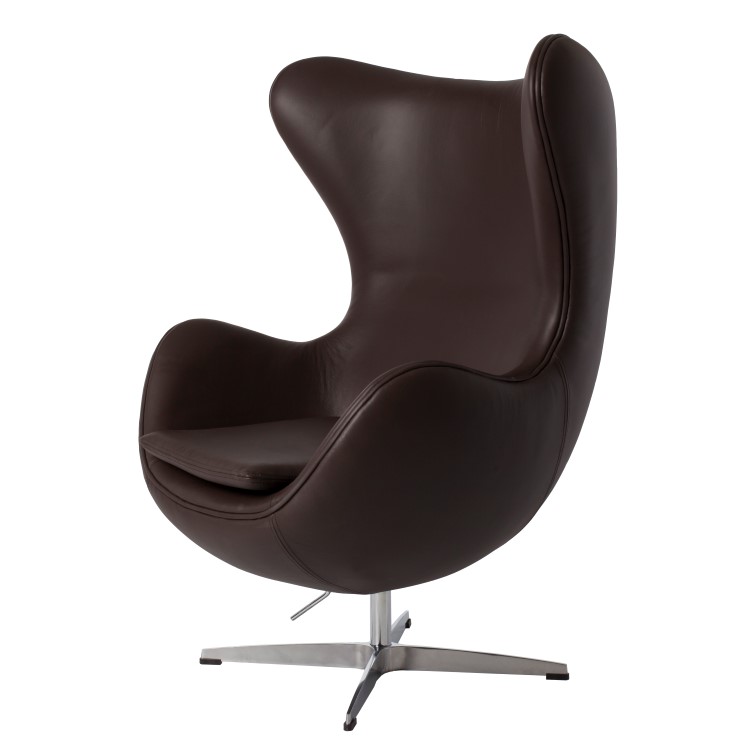 Lounge chair Egg chair Leather brown - lounge chair by Arne Jacobsen in Sofia