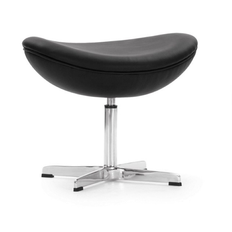 Footstool Egg chair Leather black - footstool by Arne Jacobsen in Valletta