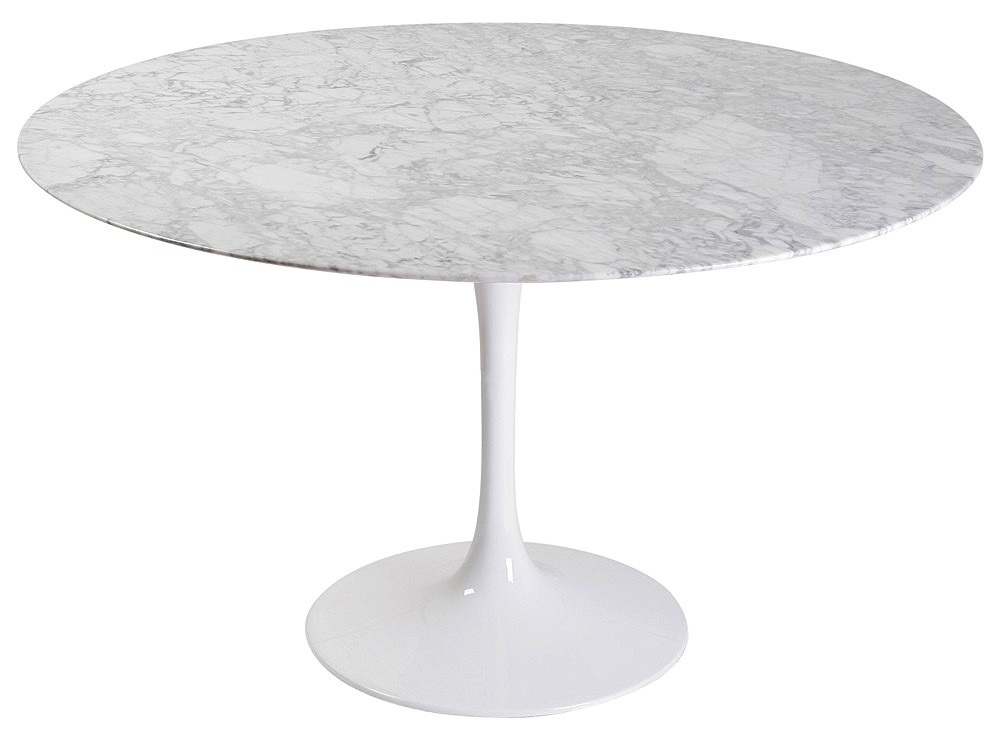 Dining table Tulip Table 120cm Top Marble white Base white - dining table by Eero Saarinen in Sofia