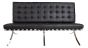 Rohe Barcelona Pavillion 2-Sitzer Sofa Leder schwarz - Vorderseite