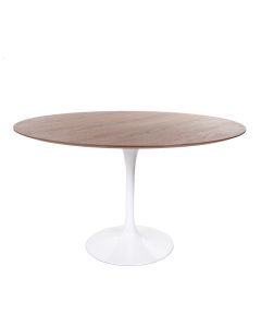 Eero Saarinen Table tulipe | table à manger 120cm Dessus noyer Base blanc