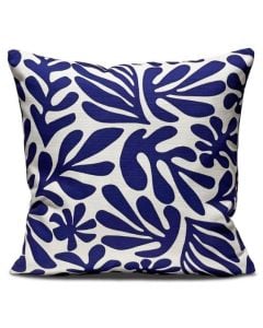 Barceloning Blue leaf | Housse de coussin multicolore