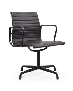 Eames EA108 | président de la conférence Cuir cadre noir noir