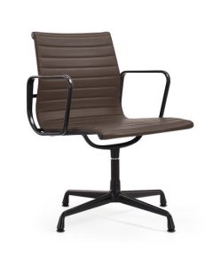 Eames EA108 meeting chair leather brown frame black