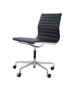 Eames EA105 | Presidente da reunião Couro sobre rodas sem apoio de braço