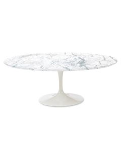 Eero Saarinen Table tulipe | table à manger Oval Plateau Marbre blanc Base blanc