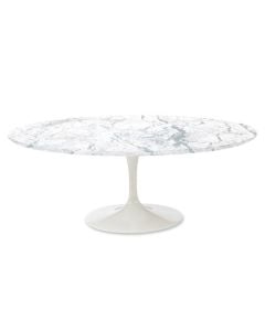 Eero Saarinen Tulip Table | Esstisch Oval Top Marmor weiß Basis weiß