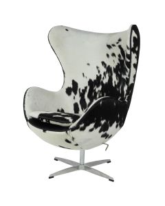 Jacobsen Egg stol | lounge stol svart hvit