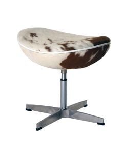Jacobsen Egg stuhl | Fußbank Braun weiß
