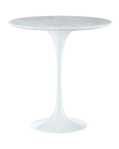 Eero Saarinen Table tulipe | table dappoint 50cm Plateau Marbre blanc Base blanc