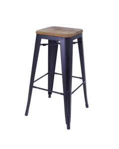 TOLIX Teak Sitz 77cm mattschwarz