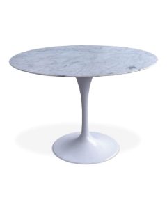 Eero Saarinen Table tulipe | table à manger 100cm Plateau Marbre blanc Base blanc