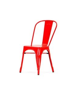 Xavier Pauchard Chaise dextérieur de style Tolix | Chaise de terrasse chaise empilable rouge brillant