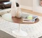 Eero Saarinen Tulip tabela | mesa de café Oval Tampo em nogueira base branca