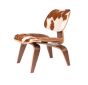 Eames lounge chair LCW ponyskin brown-white