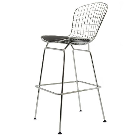 Bertoia barstool 102cm black cushion