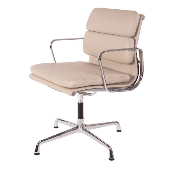 Eames conferentiestoel EA208 leer grijs
