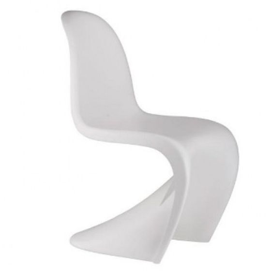 Verner Panton stoel ABS wit - zijaanzicht