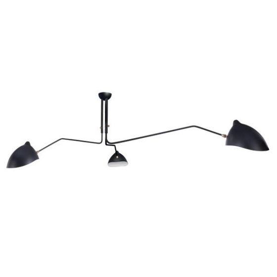 Serge Mouille Contemporary | luce pendente 3-braccio Nero