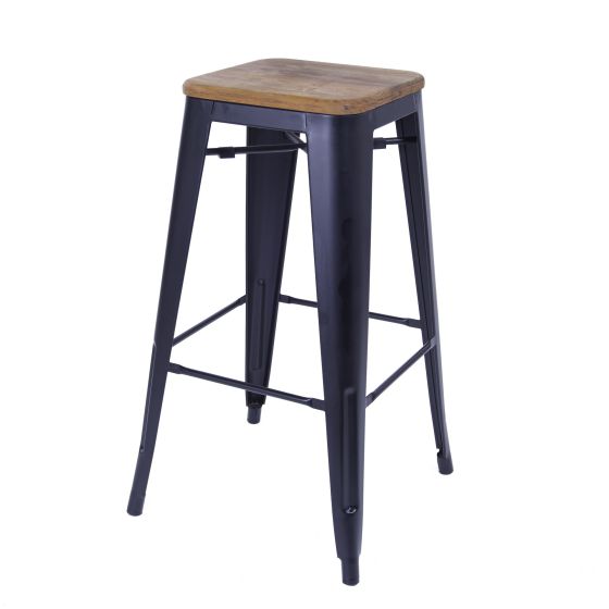 TOLIX teak seat 77cm matt black