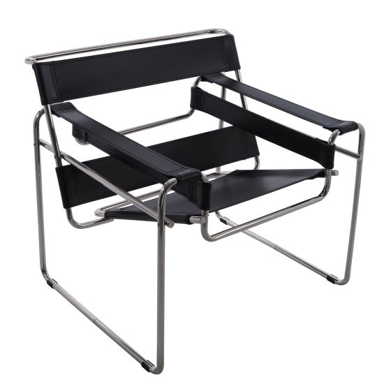 Marcel Breuer WASSILY sedia pelle nera