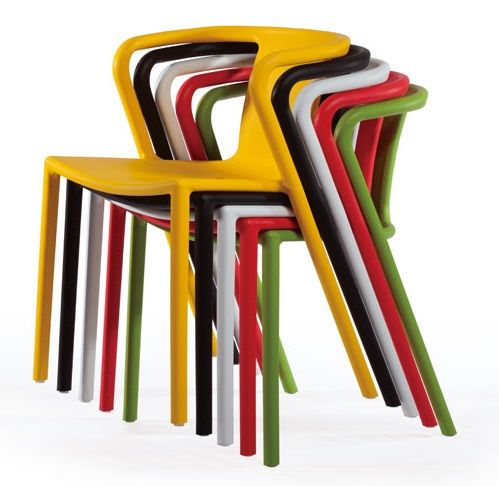 Air armchair stackable yellow,black,grey,red,green stacked