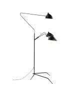 Serge Mouille Contemporary | luminária de chão 3-pobre preto