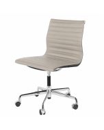 Eames EA105 | Vergaderstoel Leer op wielen zonder armleuning