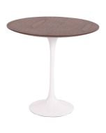 Eero Saarinen Tulip Side table | sidebord 50cm Topp valnøtt Base hvit