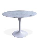 Eero Saarinen Tulpanbord | spisebord 100cm Topp Marmor hvit Base hvit
