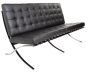 Rohe Barcelona Pavillion 2-Sitzer Sofa Leder schwarz