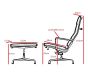 afmetingen Eames loungeset EA222 leer