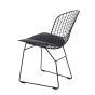 Bertoia dining chair black frame black cushion