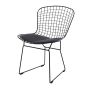 Bertoia dining chair black frame black cushion