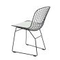 Bertoia dining chair black frame white cushion