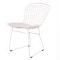 Bertoia eetkamerstoel wit frame zwart kussen