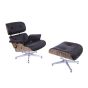 Eames EA670-XL | XL Loungesessel mit Hocker | Leder:braun Schale:Palisander Gestell:poliert
