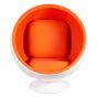 Eero Aarnio Ball Chair wit - oranje - voorkant