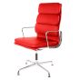 Eames conferentiestoel EA208 hoge rug leer rood