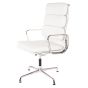 Eames conferentiestoel EA208 hoge rugleuning leer wit