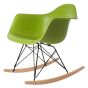 Silla mecedora Eames RAR Base negra PP verde