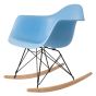 Silla mecedora Eames RAR Base negra PP azul claro