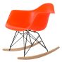 Silla mecedora Eames RAR Base negra PP naranja