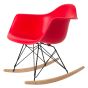 Silla mecedora Eames RAR Base negra PP roja